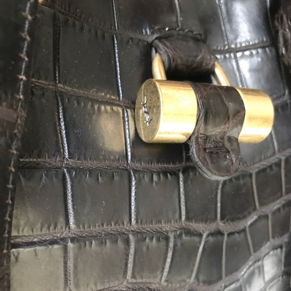 YSL XL Muse bag croc alligator Matt black NEW wtag - Picture 7 of 9